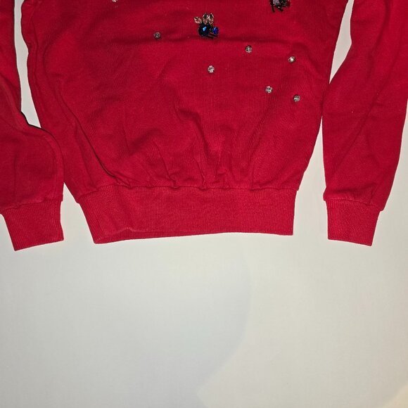 Red Kids' Sweater with Embellishments - Picture 3 of 5